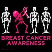 Dabbing Skeleton Pink Ribbon Breast Cancer Halloween Women's Hoodie thumb 2