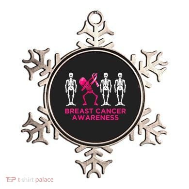 Dabbing Skeleton Pink Ribbon Breast Cancer Halloween Ornament