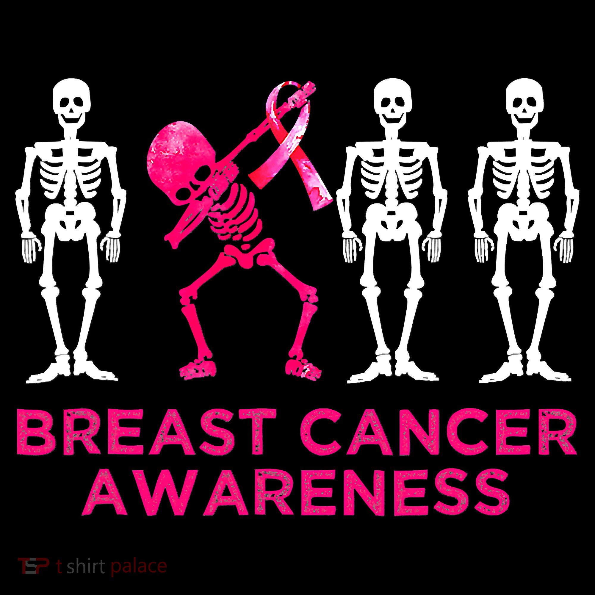 Dabbing Skeleton Pink Ribbon Breast Cancer Halloween Women's Tank Top