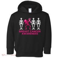 Dabbing Skeleton Pink Ribbon Breast Cancer Halloween Toddler Hoodie thumb 0