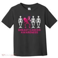 Dabbing Skeleton Pink Ribbon Breast Cancer Halloween Toddler T-Shirt thumb 0