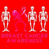 Dabbing Skeleton Pink Ribbon Breast Cancer Halloween Santa Hat thumb 1