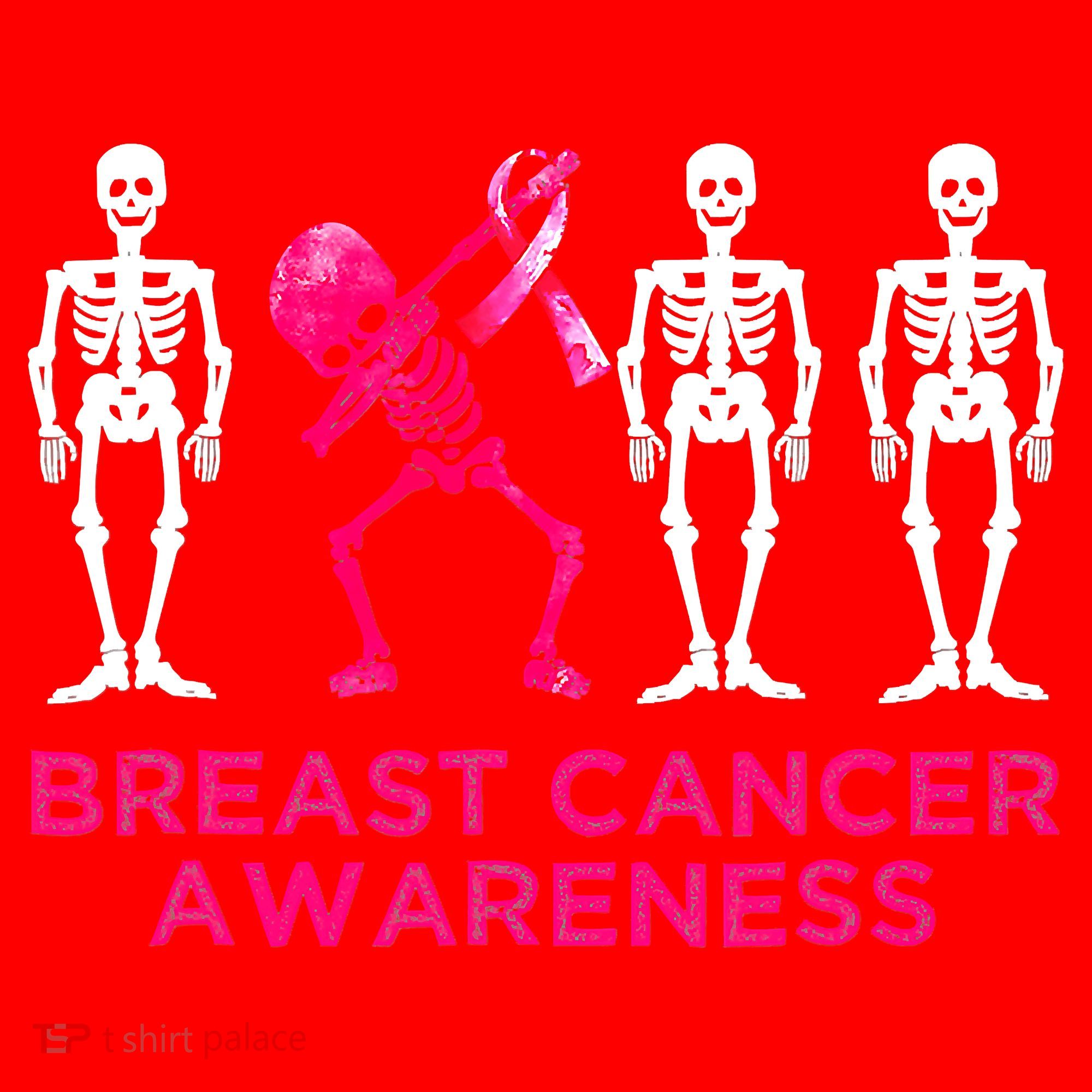 Dabbing Skeleton Pink Ribbon Breast Cancer Halloween Santa Hat