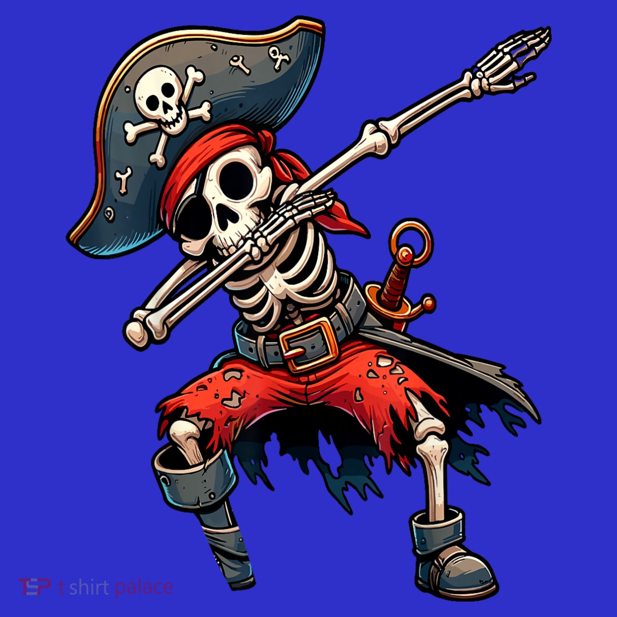 Dabbing Skeleton Pirate T-Shirt