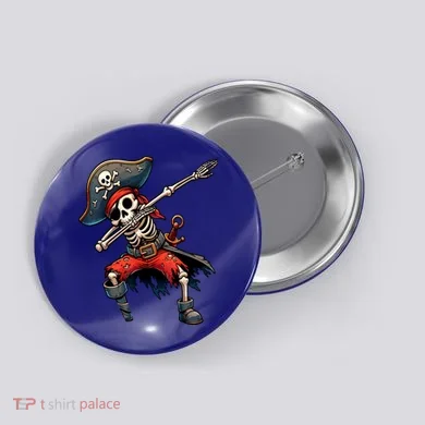 Dabbing Skeleton Pirate Button