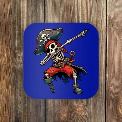 Dabbing Skeleton Pirate Coaster