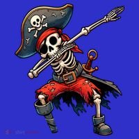 Dabbing Skeleton Pirate Polo thumb 2