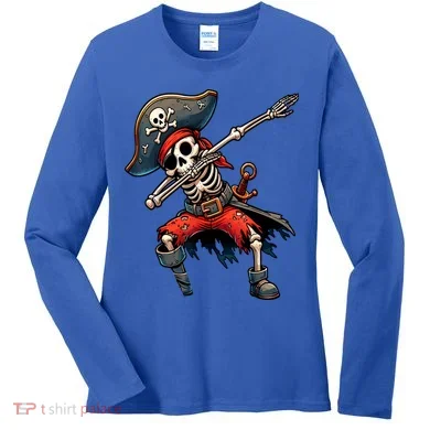 Dabbing Skeleton Pirate Women's Long Sleeve Shirt