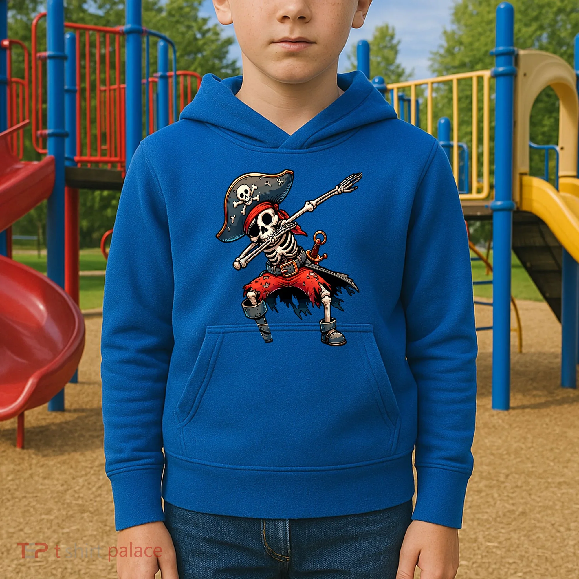 Dabbing Skeleton Pirate Kids Hoodie