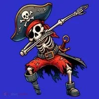 Dabbing Skeleton Pirate Kids Long Sleeve Shirt thumb 2