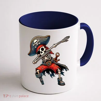 Dabbing Skeleton Pirate Coffee Mug back