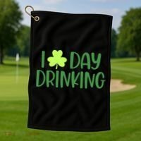 Drinking St Patricks Day, Funny St Patricks Day, St Patricks Day Golf Towel thumb 1