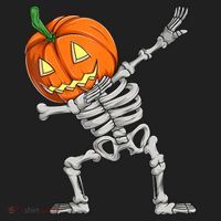 Dabbing Skeleton Pumpkin Boys Halloween Shirts, Dab Dance Women's Sweatshirt thumb 2
