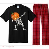 Dabbing Skeleton Pumpkin Boys Halloween Shirts, Dab Dance Pajama Set thumb 0