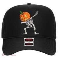 Dabbing Skeleton Pumpkin Boys Halloween Shirts, Dab Dance Hat thumb 0