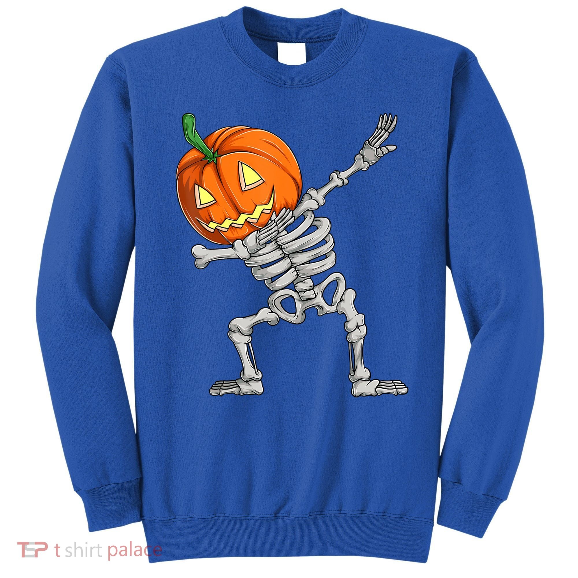 Dabbing Skeleton Pumpkin Boys Halloween Shirts, Dab Dance Sweatshirt