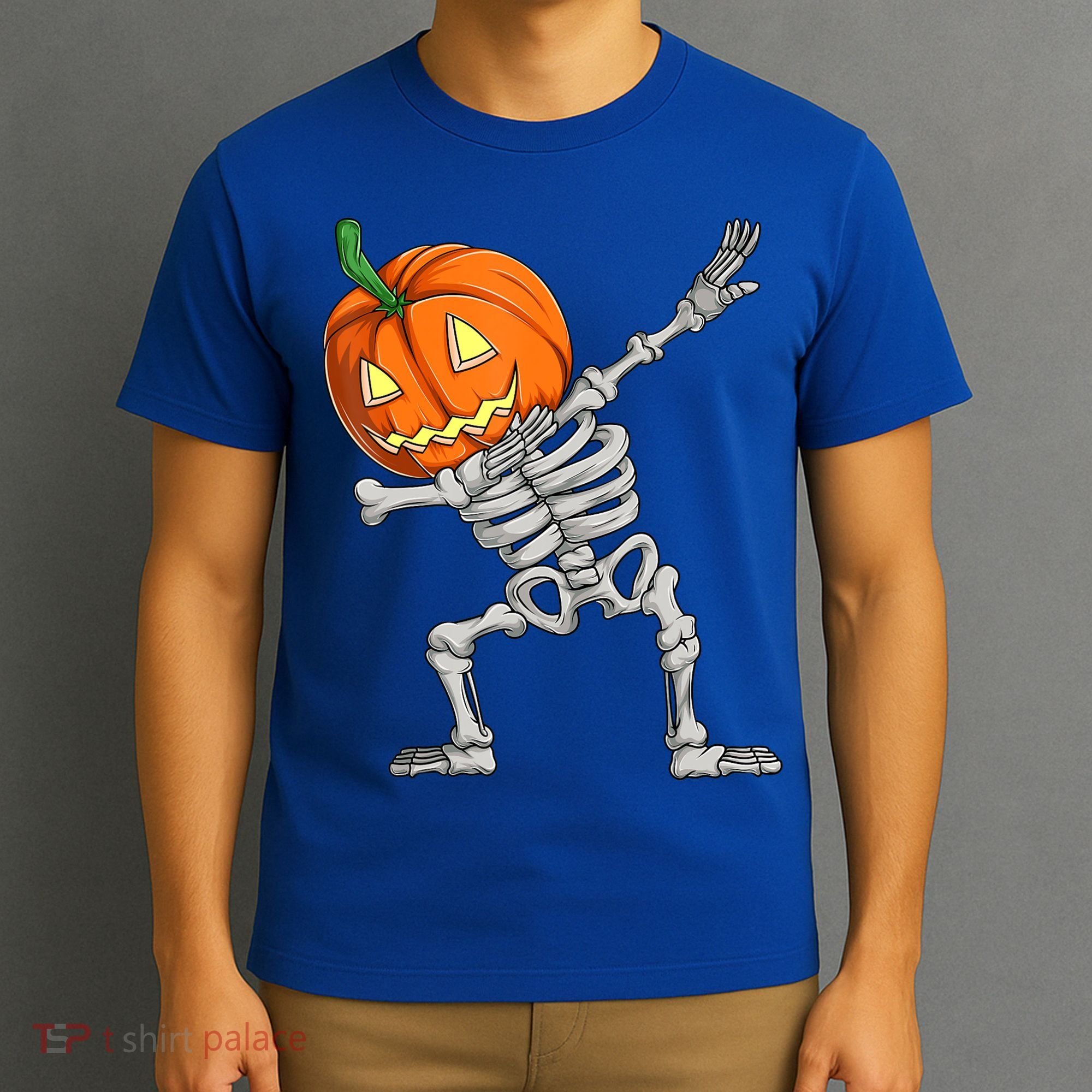Dabbing Skeleton Pumpkin Boys Halloween Shirts, Dab Dance T-Shirt