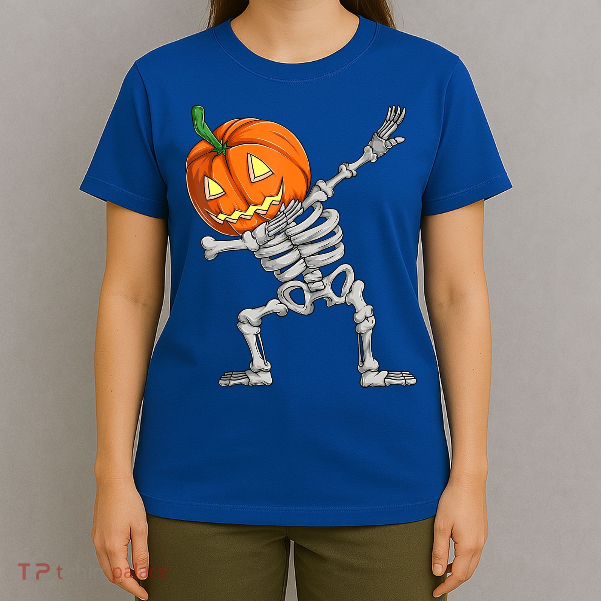 Dabbing Skeleton Pumpkin Boys Halloween Shirts, Dab Dance T-Shirt