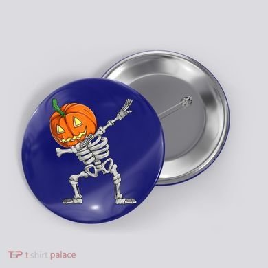 Dabbing Skeleton Pumpkin Boys Halloween Shirts, Dab Dance Button