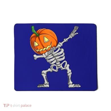 Dabbing Skeleton Pumpkin Boys Halloween Shirts, Dab Dance Mousepad