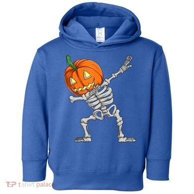 Dabbing Skeleton Pumpkin Boys Halloween Shirts, Dab Dance Toddler Hoodie