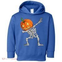 Dabbing Skeleton Pumpkin Boys Halloween Shirts, Dab Dance Toddler Hoodie thumb 0