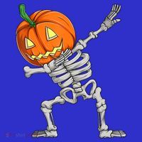 Dabbing Skeleton Pumpkin Boys Halloween Shirts, Dab Dance Toddler Hoodie thumb 2