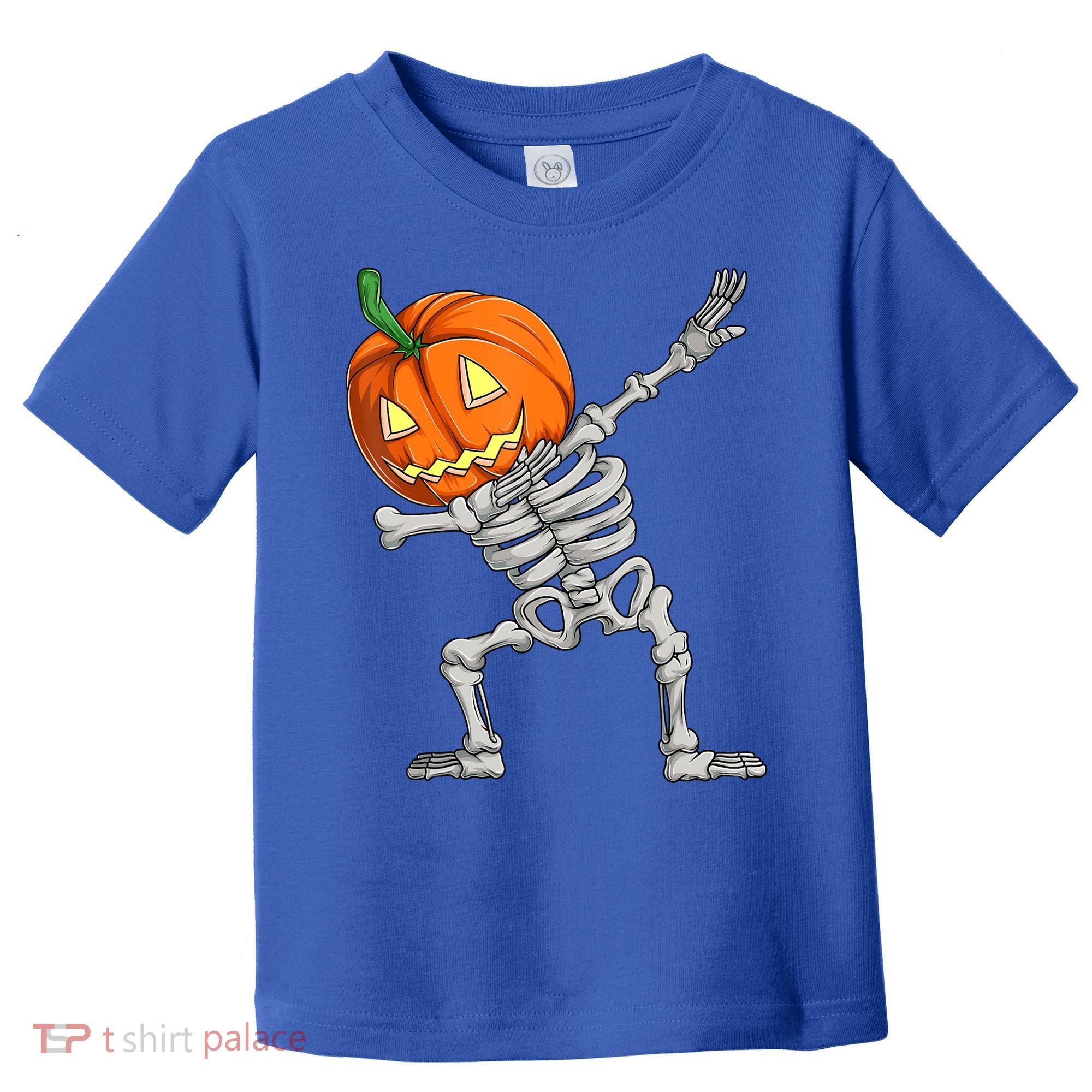 Dabbing Skeleton Pumpkin Boys Halloween Shirts, Dab Dance Toddler T-Shirt