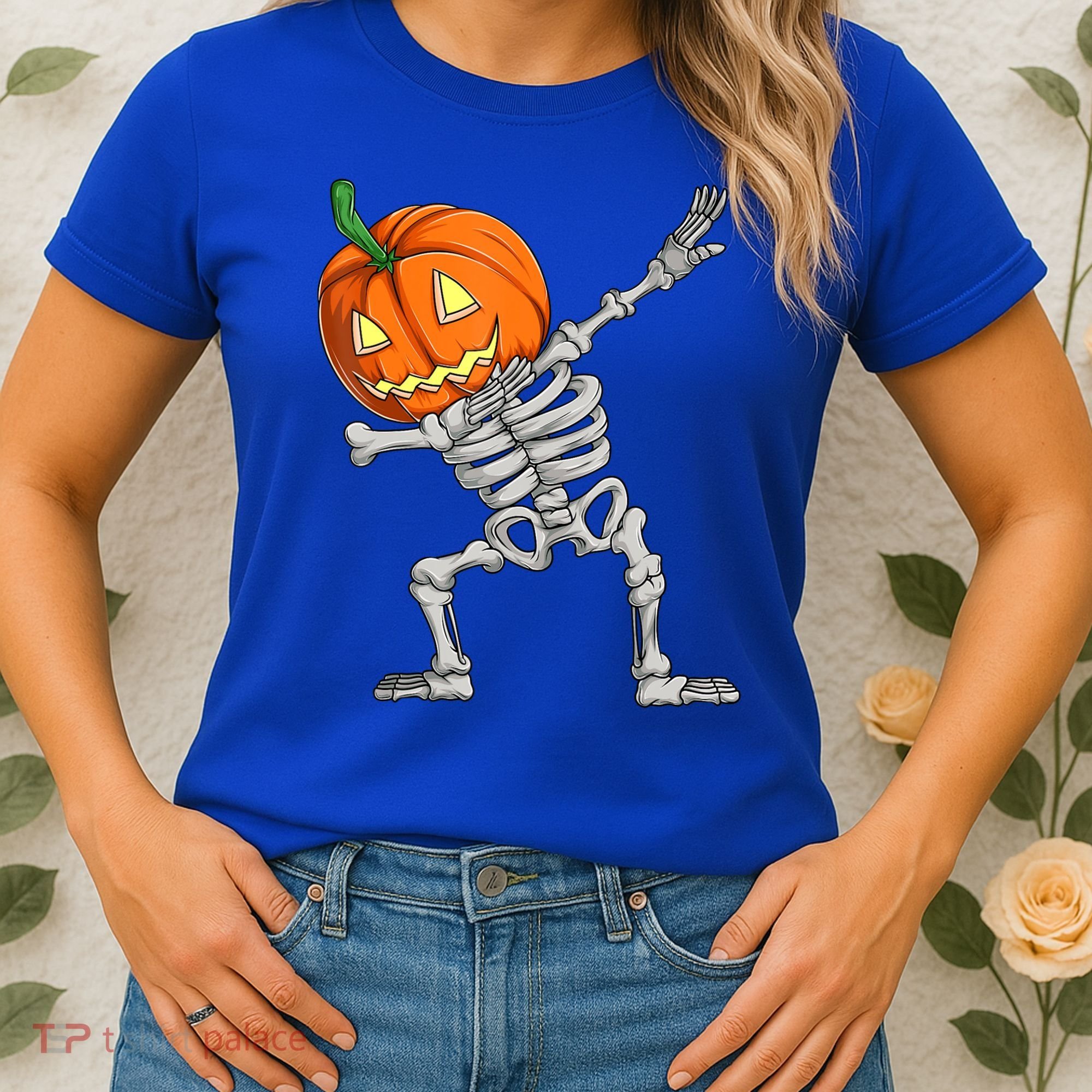 Dabbing Skeleton Pumpkin Boys Halloween Shirts, Dab Dance Women's T-Shirt