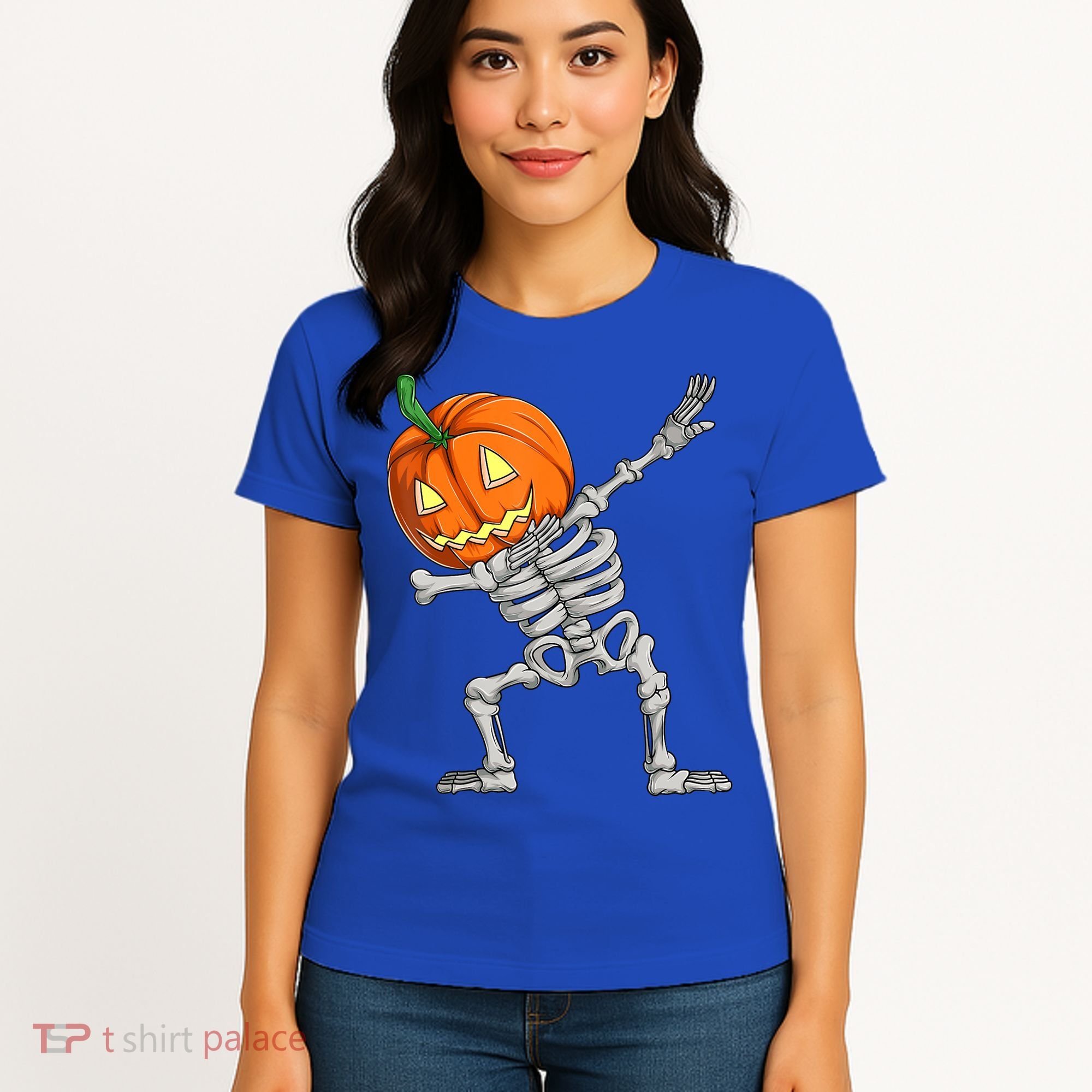 Dabbing Skeleton Pumpkin Boys Halloween Shirts, Dab Dance Women's T-Shirt