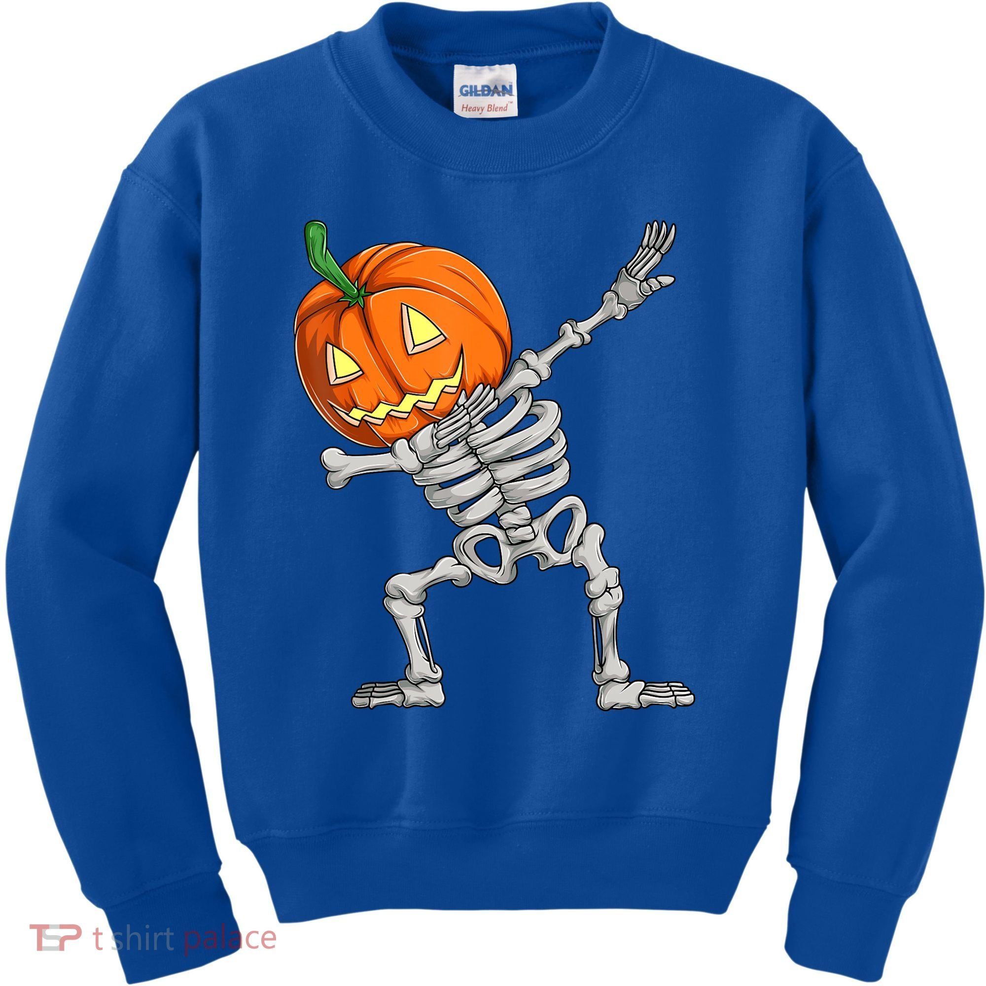 Dabbing Skeleton Pumpkin Boys Halloween Shirts, Dab Dance Kids Sweatshirt