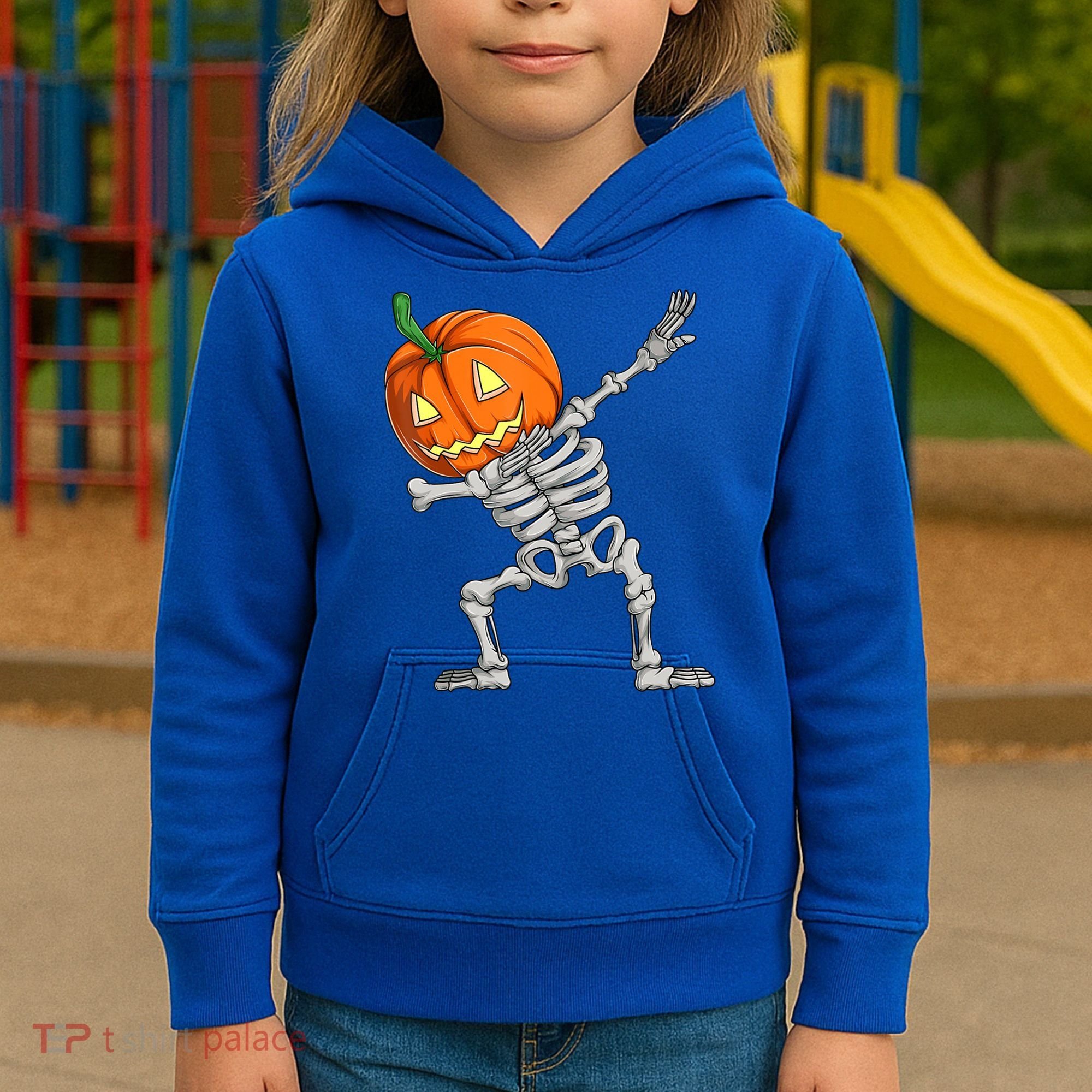 Dabbing Skeleton Pumpkin Boys Halloween Shirts, Dab Dance Kids Hoodie