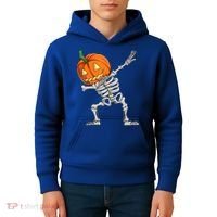 Dabbing Skeleton Pumpkin Boys Halloween Shirts, Dab Dance Kids Hoodie thumb 4