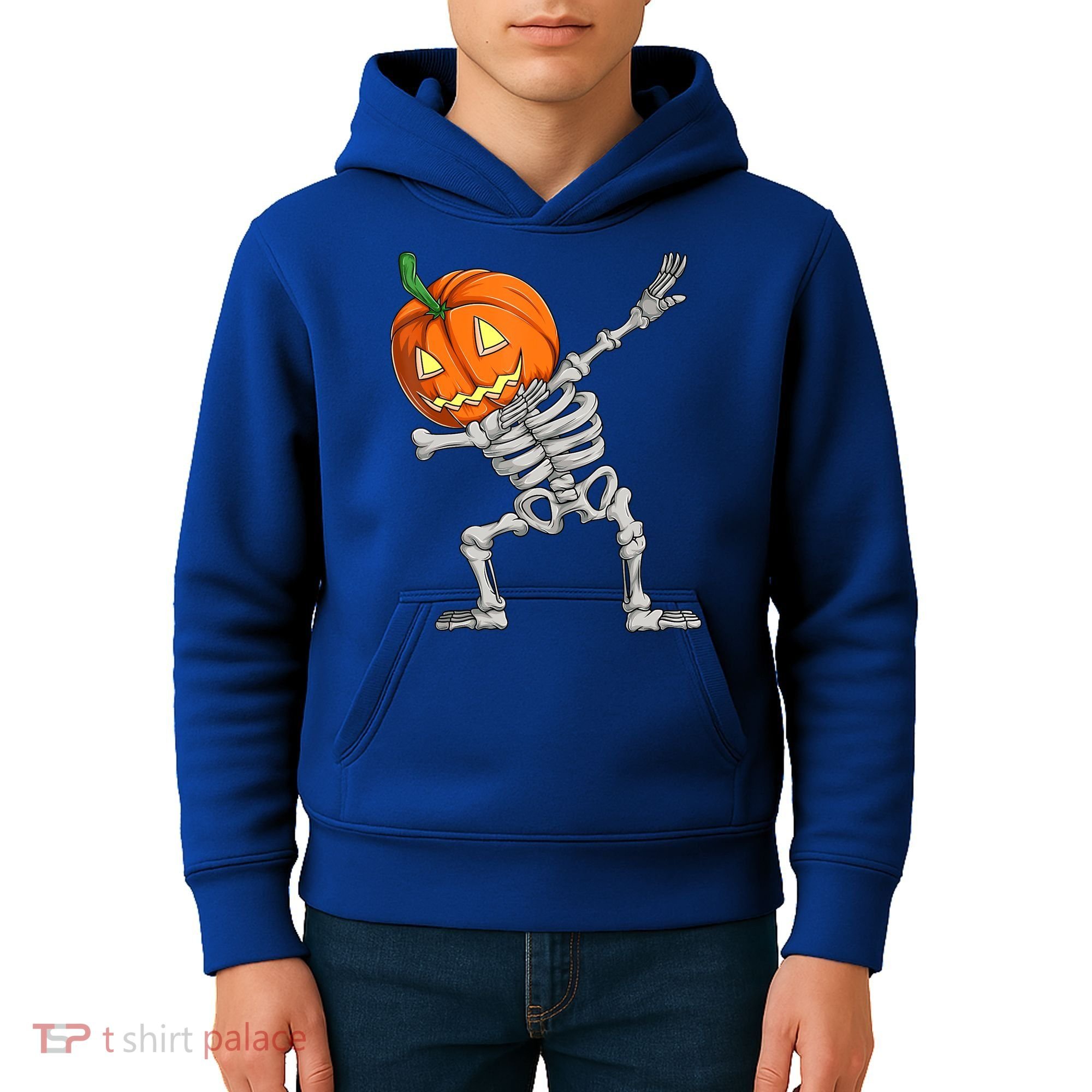 Dabbing Skeleton Pumpkin Boys Halloween Shirts, Dab Dance Kids Hoodie