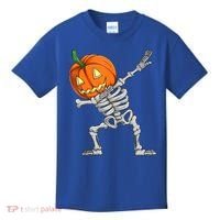 Dabbing Skeleton Pumpkin Boys Halloween Shirts, Dab Dance Kids T-Shirt thumb 0