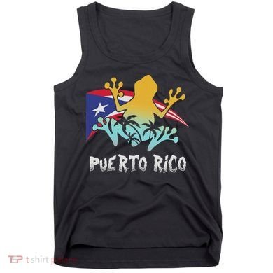Distressed Style Puerto Rico Frog Gift Design Puerto Rico! Tank Top