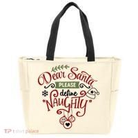 Dear Santa Please Define Naughty Funny Xmas Tote Bag thumb 0