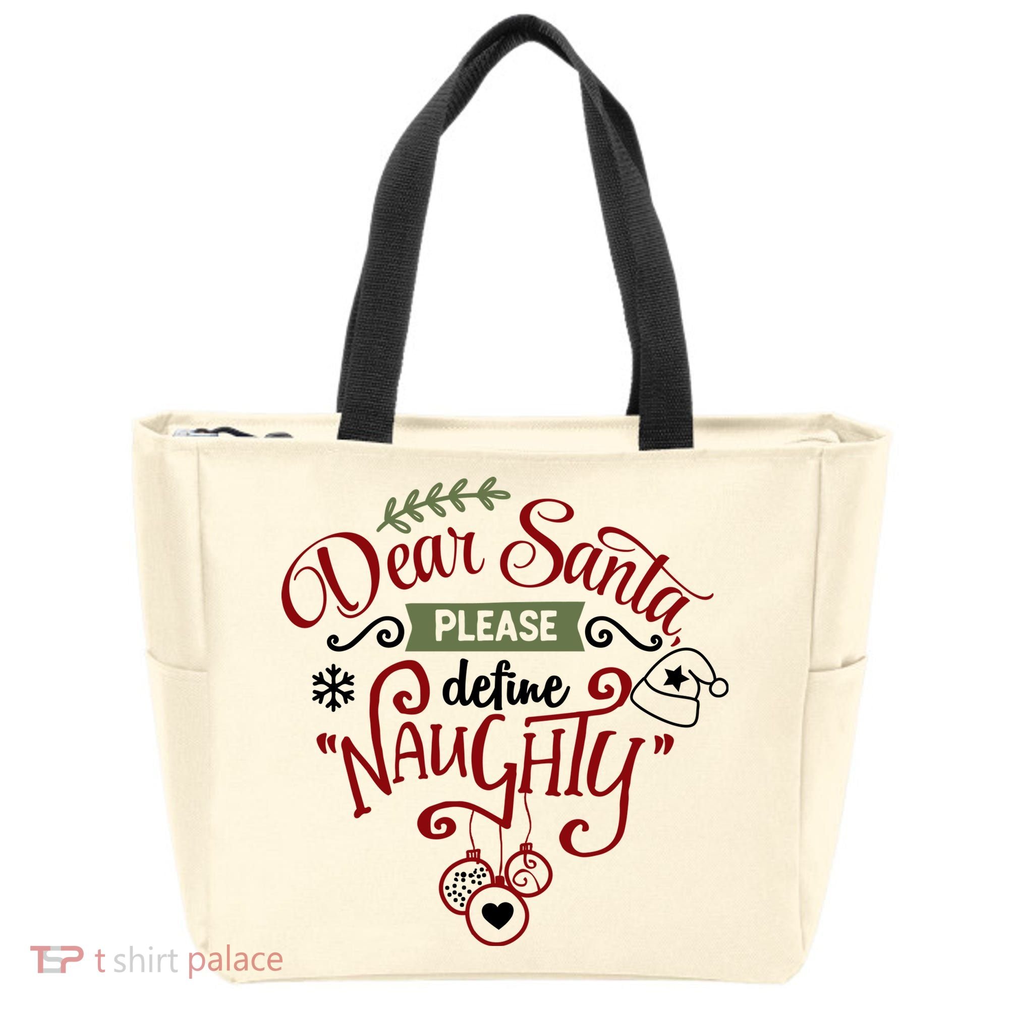 Dear Santa Please Define Naughty Funny Xmas Tote Bag
