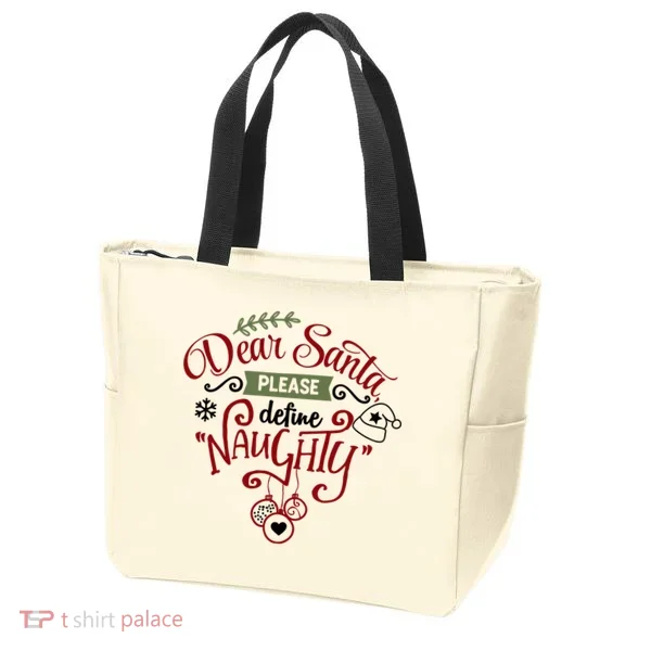 Dear Santa Please Define Naughty Funny Xmas Tote Bag