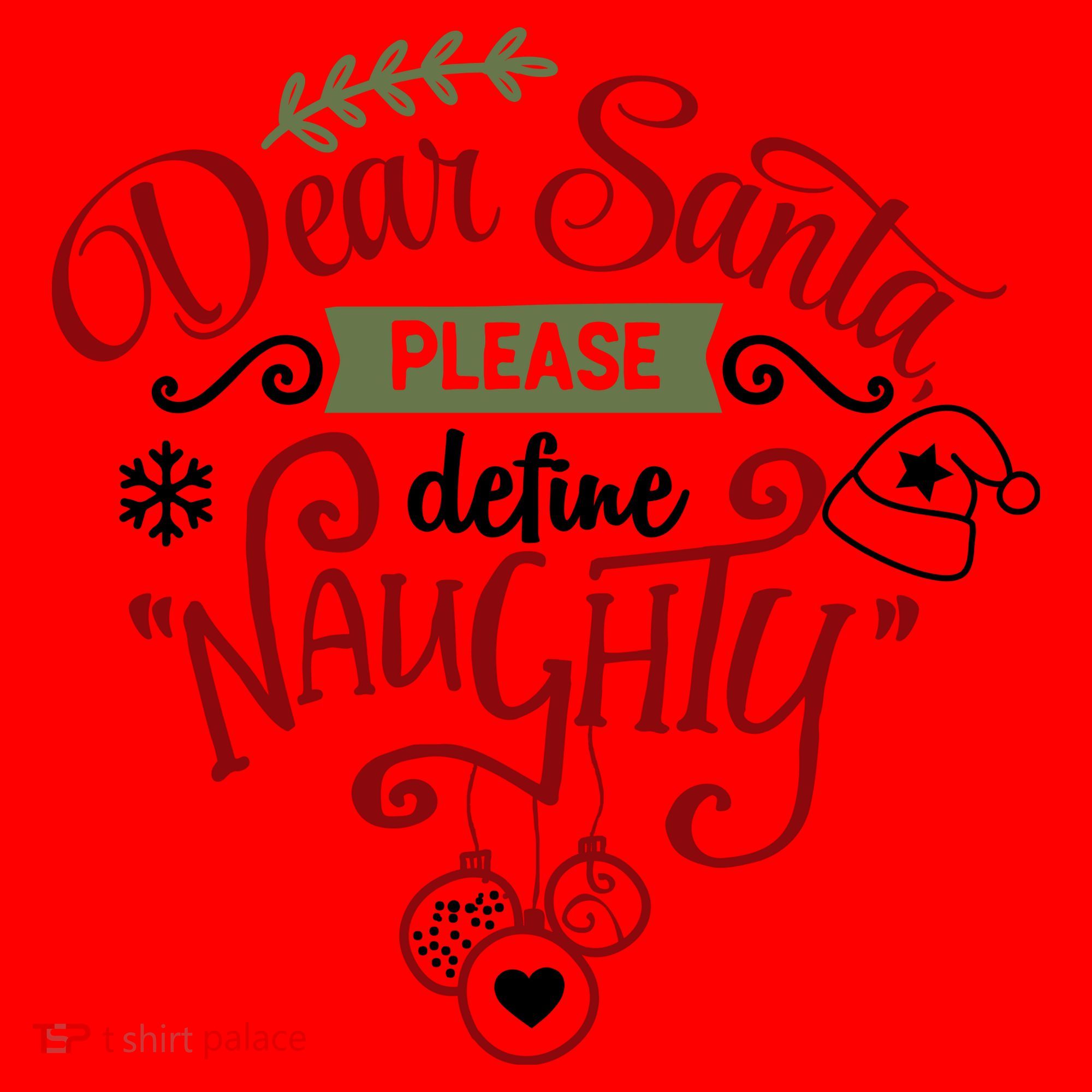 Dear Santa Please Define Naughty Funny Xmas Santa Hat
