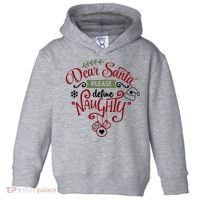 Dear Santa Please Define Naughty Funny Xmas Toddler Hoodie thumb 0