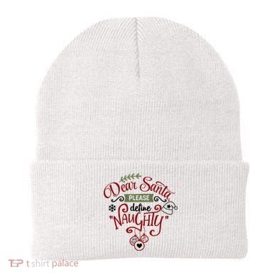 Dear Santa Please Define Naughty Funny Xmas Beanie