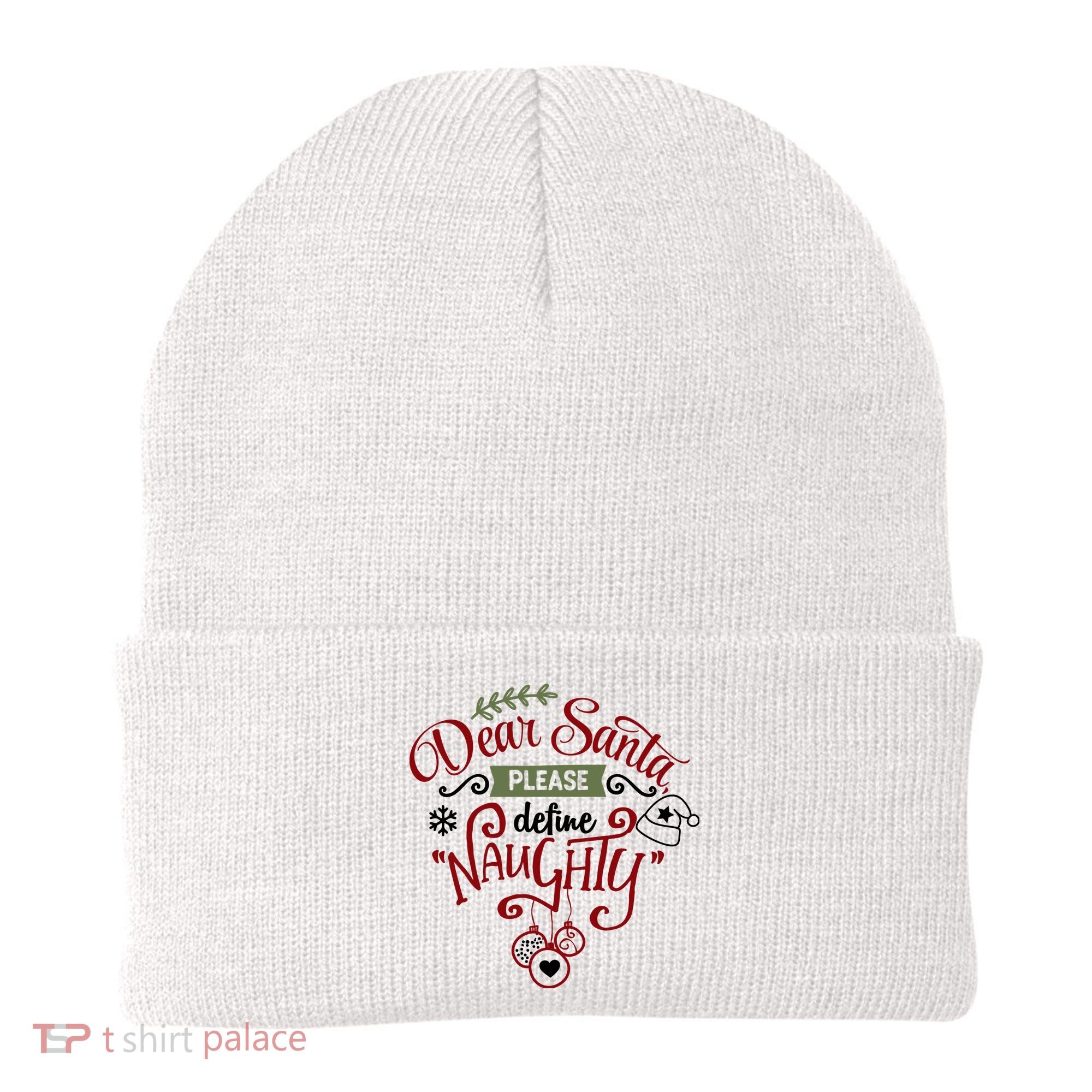 Dear Santa Please Define Naughty Funny Xmas Beanie