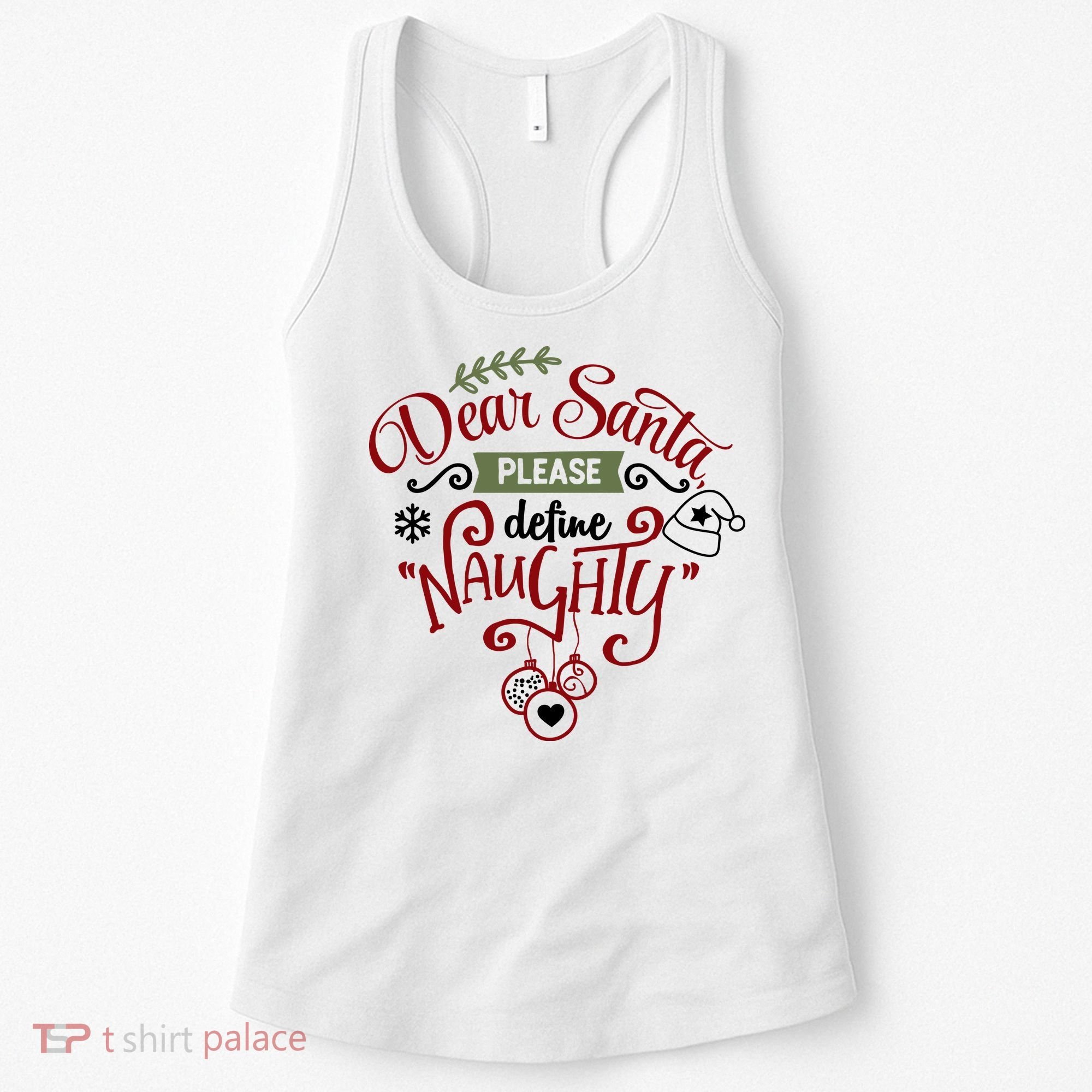 Dear Santa Please Define Naughty Funny Xmas Women's Tank Top