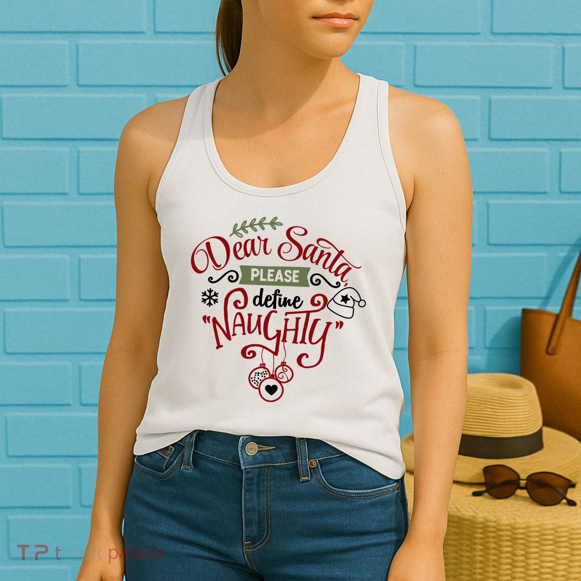 Dear Santa Please Define Naughty Funny Xmas Women's Tank Top