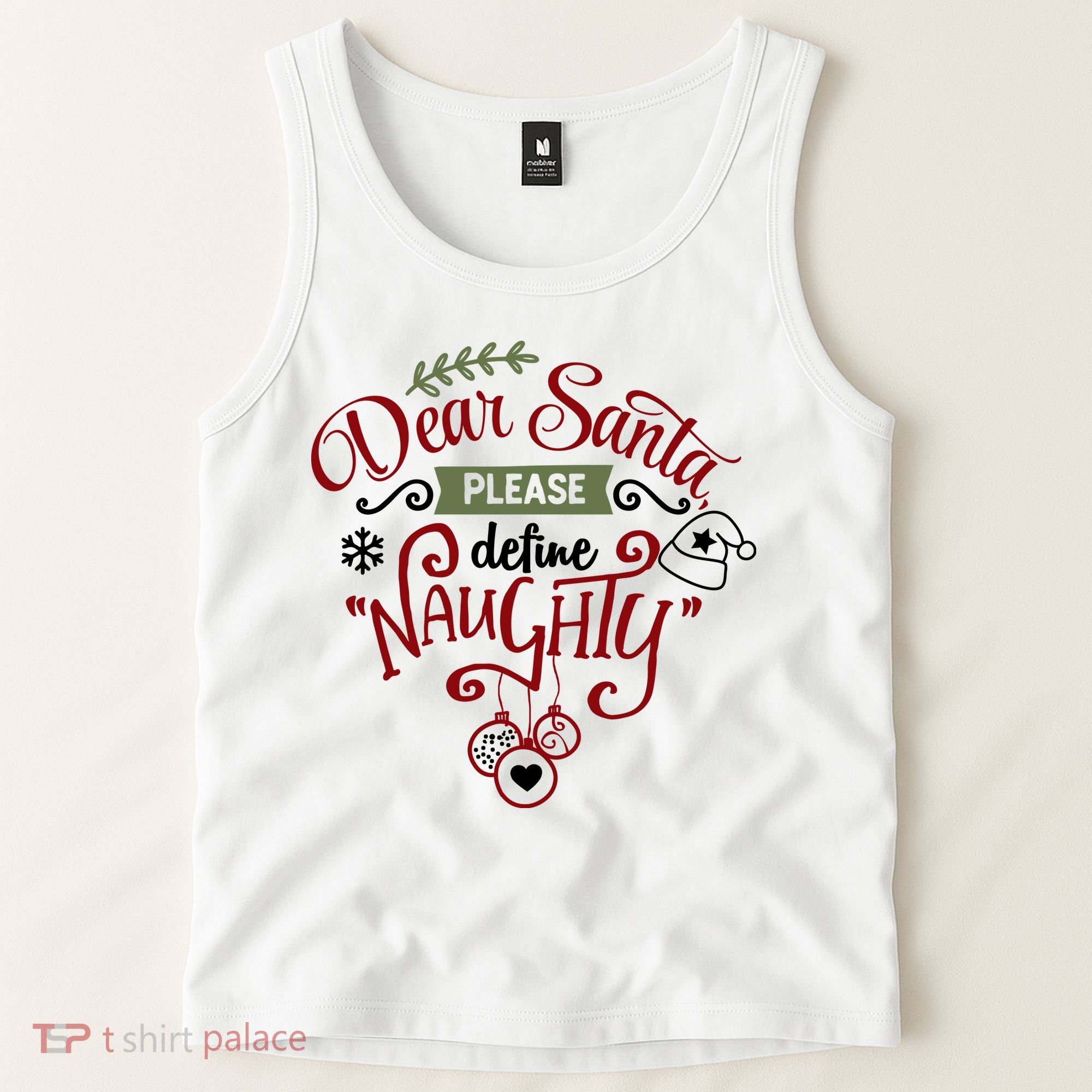 Dear Santa Please Define Naughty Funny Xmas Tank Top