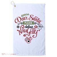 Dear Santa Please Define Naughty Funny Xmas Golf Towel thumb 0