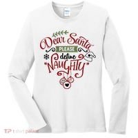 Dear Santa Please Define Naughty Funny Xmas Women's Long Sleeve Shirt thumb 0