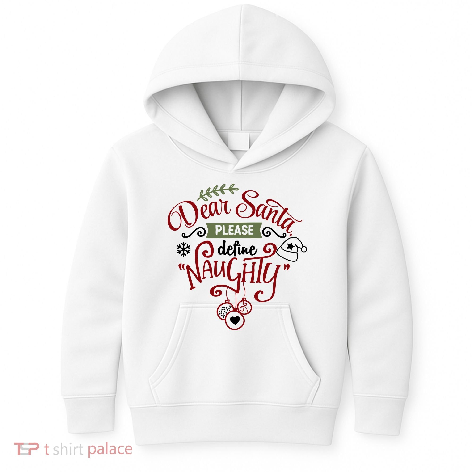 Dear Santa Please Define Naughty Funny Xmas Kids Hoodie