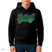 Detroit St. Patrick's Day Shamrock Saint Paddy's Irish Kids Hoodie thumb 4